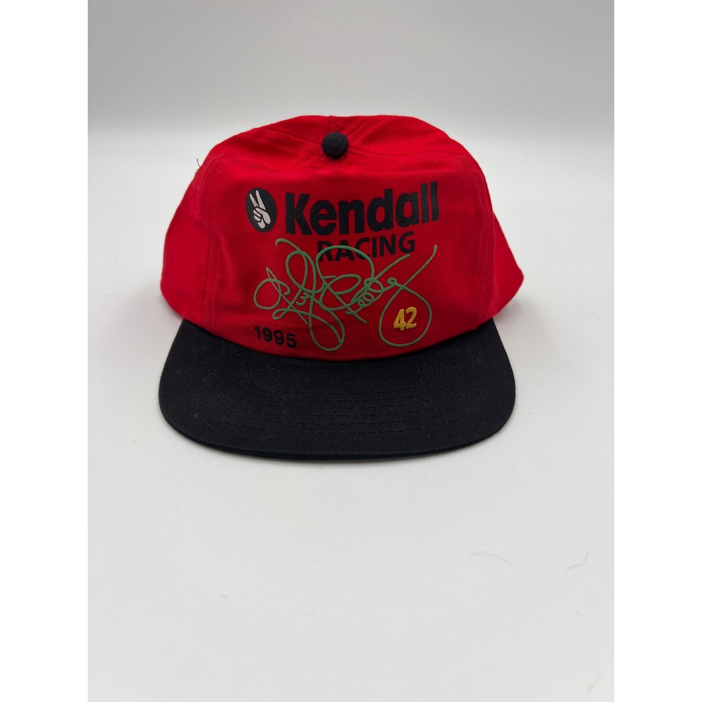 Vintage 90s Kyle Petty 42 Kendall Racing 1995 NASCAR Hat Red Black Snapback